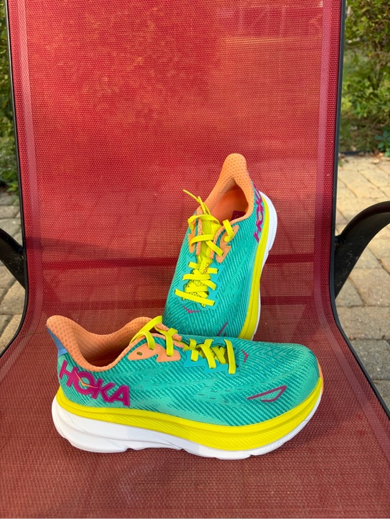 Hoka Shoes - Hoka Women's Teal, Yellow & Peach Athletic Running Shoes 5.5 D